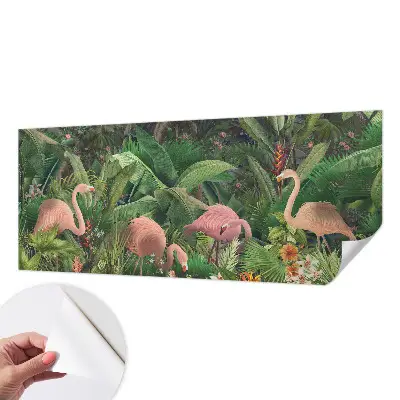 69D-Fototapete fürs Schlafzimmer mit rosa Flamingos