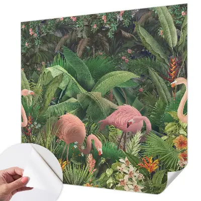 69D-Fototapete fürs Schlafzimmer mit rosa Flamingos