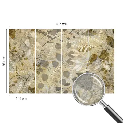 Selbstklebende Fototapete für die Wand mit Zweigblättern als Muster