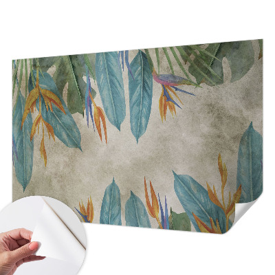 Selbstklebende Fototapete fürs Schlafzimmer mit tropischem Blumenmotiv