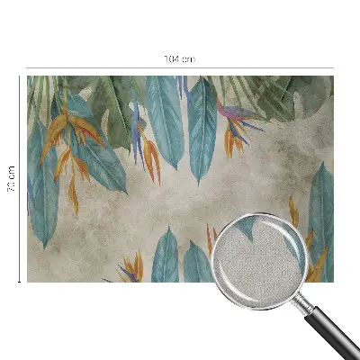 Selbstklebende Fototapete fürs Schlafzimmer mit tropischem Blumenmotiv