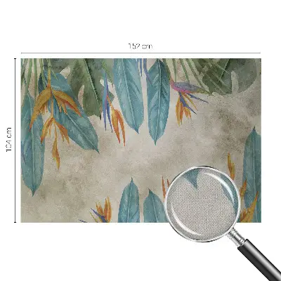 Selbstklebende Fototapete fürs Schlafzimmer mit tropischem Blumenmotiv