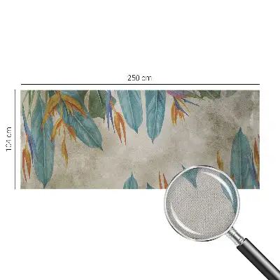 Selbstklebende Fototapete fürs Schlafzimmer mit tropischem Blumenmotiv