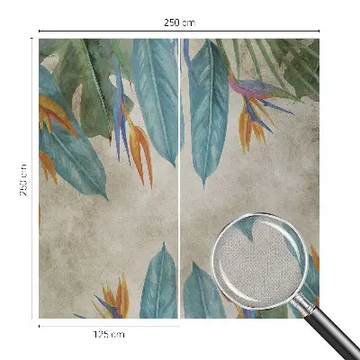 Selbstklebende Fototapete fürs Schlafzimmer mit tropischem Blumenmotiv