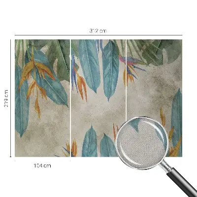 Selbstklebende Fototapete fürs Schlafzimmer mit tropischem Blumenmotiv