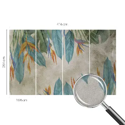 Selbstklebende Fototapete fürs Schlafzimmer mit tropischem Blumenmotiv