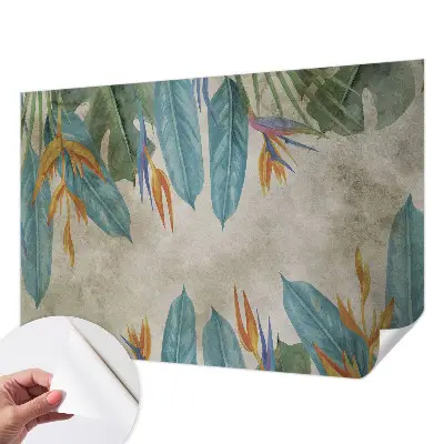 Selbstklebende Fototapete fürs Schlafzimmer mit tropischem Blumenmotiv