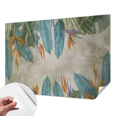 Selbstklebende Fototapete fürs Schlafzimmer mit tropischem Blumenmotiv