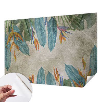 Selbstklebende Fototapete fürs Schlafzimmer Tropische Blumen