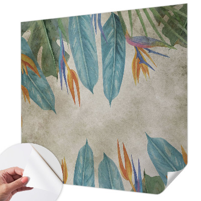 Selbstklebende Fototapete fürs Schlafzimmer Tropische Blumen