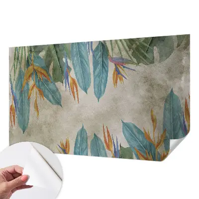 Selbstklebende Fototapete fürs Schlafzimmer mit tropischem Blumenmotiv