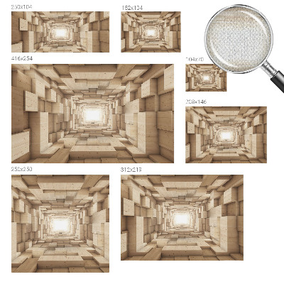 Selbstklebende Fototapete fürs Schlafzimmer mit Motiv eines Holztunnels