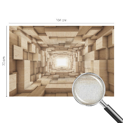 Selbstklebende Fototapete fürs Schlafzimmer mit Motiv eines Holztunnels