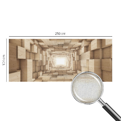 Selbstklebende Fototapete fürs Schlafzimmer mit Motiv eines Holztunnels