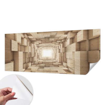 Selbstklebende Fototapete fürs Schlafzimmer mit Motiv eines Holztunnels