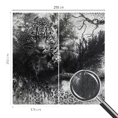 Selbstklebende Fototapete fürs Wohnzimmer mit abstraktem Leopardenmotiv
