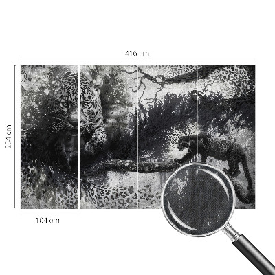 Selbstklebende Fototapete fürs Wohnzimmer mit abstraktem Leopardenmotiv