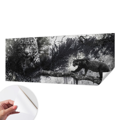 Selbstklebende Fototapete fürs Wohnzimmer mit abstraktem Leopardenmotiv