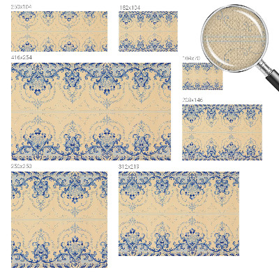 Selbstklebende Fototapete fürs Kinderzimmer Blaue Ornamente