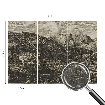 71D-Fototapete mit Motiv einer Berglandschaft