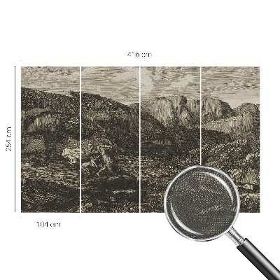 71D-Fototapete mit Motiv einer Berglandschaft