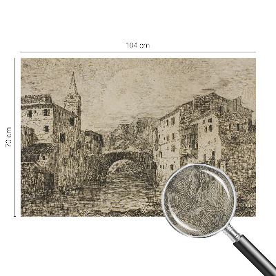 Fototapete in 3D-Optik mit Stadtpanorama