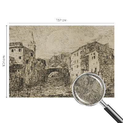 Fototapete in 3D-Optik mit Stadtpanorama