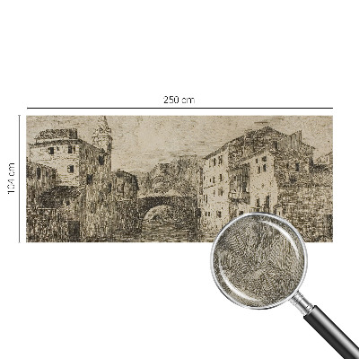 Fototapete in 3D-Optik mit Stadtpanorama