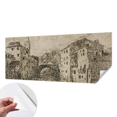 Fototapete in 3D-Optik mit Stadtpanorama