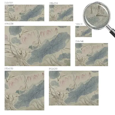 71D-Fototapete fürs Wohnzimmer mit Motiv Lotusblätter