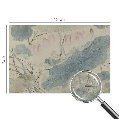 71D-Fototapete fürs Wohnzimmer mit Motiv Lotusblätter