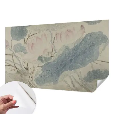 71D-Fototapete fürs Wohnzimmer mit Motiv Lotusblätter