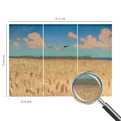 Moderne Fototapete nach Maß mit Motiv eines Weizenfelds