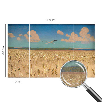 Moderne Fototapete nach Maß mit Motiv eines Weizenfelds