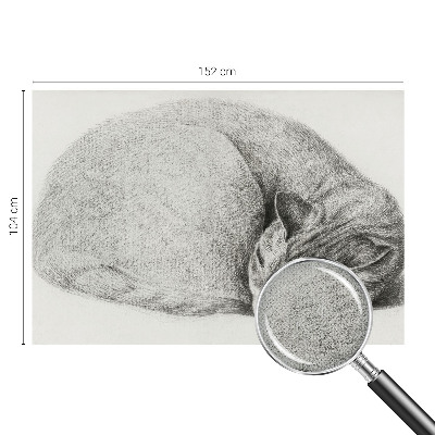 Selbstklebende Fototapete mit zusammengerollter Katzenillustration