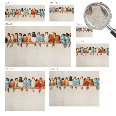 Selbstklebende Fototapete für die Wand Vögel auf einem Ast