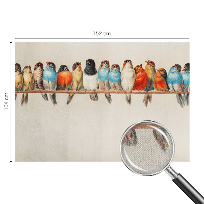 Selbstklebende Fototapete für die Wand Vögel auf einem Ast