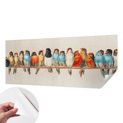 Selbstklebende Fototapete für die Wand mit dem Motiv von Vögeln auf einem Ast
