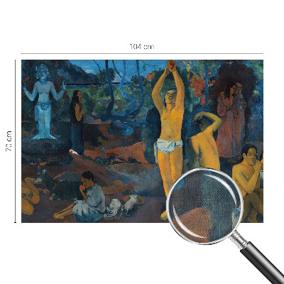 Selbstklebende Fototapete fürs Wohnzimmer mit tropischem Motiv in harmonischen Farben