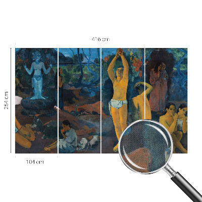 Selbstklebende Fototapete fürs Wohnzimmer mit tropischem Motiv in harmonischen Farben