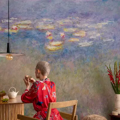 Selbstklebende Fototapete fürs Schlafzimmer mit Motiv Seerosen