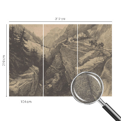 Motivtapete nach Maß mit einem malerischen Bergmotiv