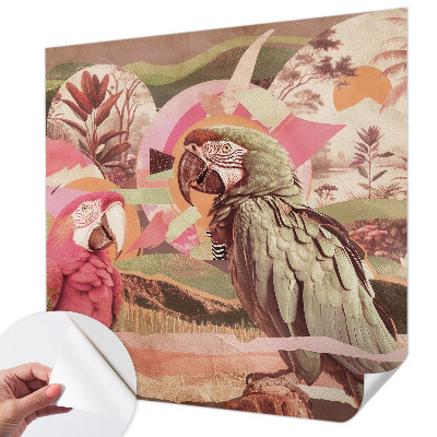 Selbstklebende Fototapete mit Motiv tropischer Vögel