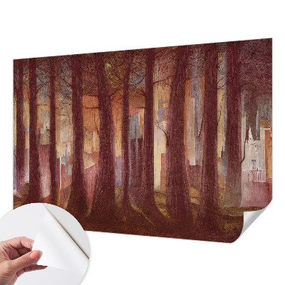 Selbstklebende Fototapete fürs Wohnzimmer mit einer geheimnisvollen Landschaft als Motiv