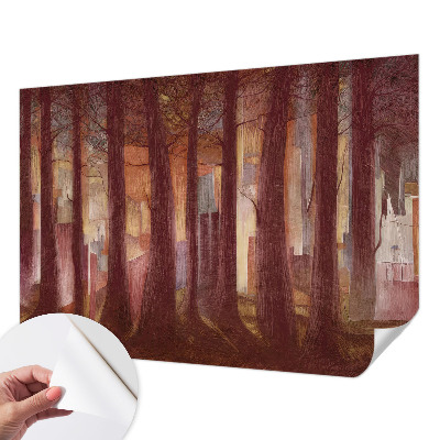 Selbstklebende Fototapete fürs Wohnzimmer mit einer geheimnisvollen Landschaft als Motiv