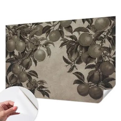 Selbstklebende Fototapete fürs Schlafzimmer mit einem Muster aus Früchten