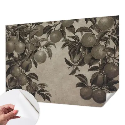 Selbstklebende Fototapete fürs Schlafzimmer mit einem Muster aus Früchten