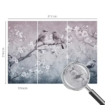 Fototapete in 3D-Optik mit dezentem Naturmotiv