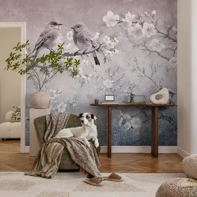 Fototapete in 3D-Optik mit dezentem Naturmotiv