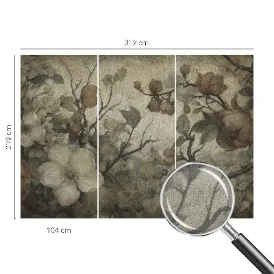 73D-Fototapete fürs Wohnzimmer z Blumendesign für das Wohnzimmer